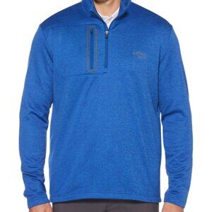 Callaway Men's Blue Quarter Zip Pullover with Pocket in Surf Heather Size XXL